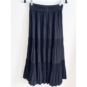 Vtg Modele Depose Skirt Womens Medium* Black Maxi Tiered Festival‎ Fairy Grunge